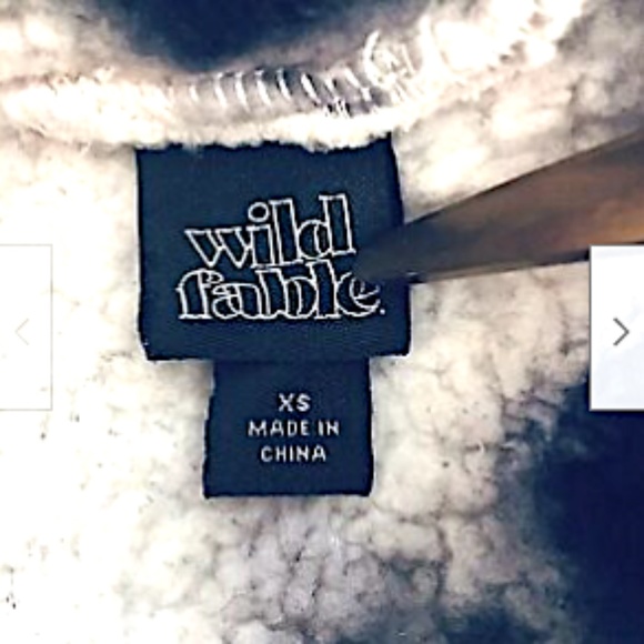 Wild Fable Women Teddy Jacket Sherpa White Blue XS - Picture 9 of 12